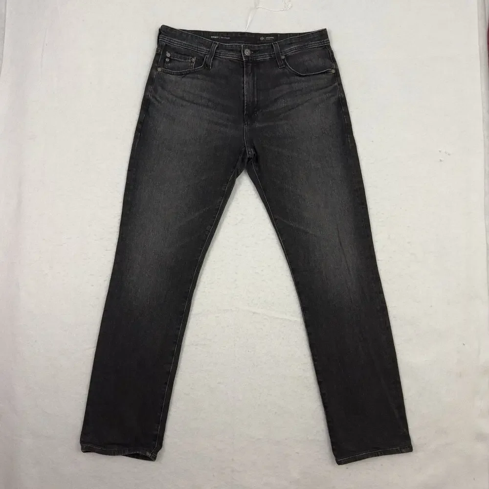 AG Adriano Goldschmied Jeans Mens 33x34 Black Everett Slim Straight Denim Pants